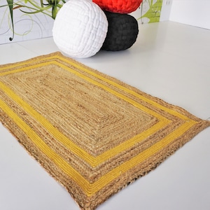 Jute Rug runner Cotton Runner Jute Rug, Jute Runner Rug, Natural Jute Rug, Hallway Runner Rug, Runner Rug, Decorative