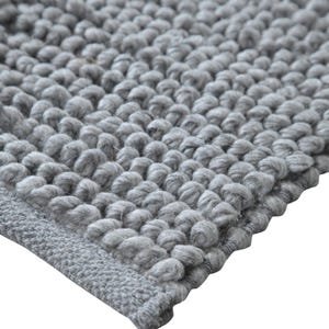 Wool rug, grey, 100% wool, boho rug, bohemian, loop rug, 160x230 cm, chunky knit rug, winter decoration, thick pile