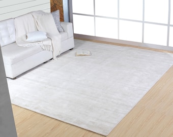Handwoven area rug Carpet hand woven viscose cotton carpets hand -woven in India