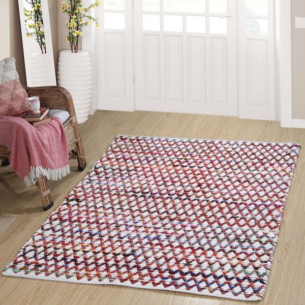 Tapis en coton coloré Boho, ronds tressés à la main, multicolores, décoration de maison, bohème, tapis de sol, décor de chambre, nouveau