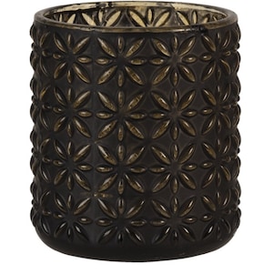 Glass Tealight Holder Ø 8*9 CM Black Glass Tealight Holder Round
