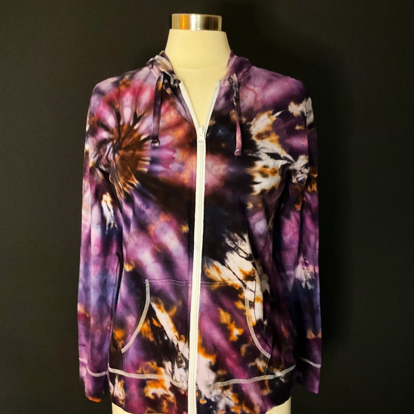 Rainbow Hippie Tie Dye Women's Zip Up Hoodie