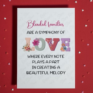 Cartão de Adoção • Cartão de Saudações em Branco • Amor • Cartão de Natal • Cartão Sentimental • Cartão Personalizado • Família Mista • Presente de Dia da Adoção para Família