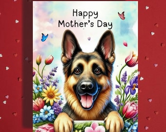 German Shepherd Mother's Day Card Dog Mom Per Lover Greeting Card