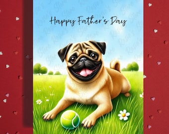 Pug Father's Day Card, Dog Dad Gift