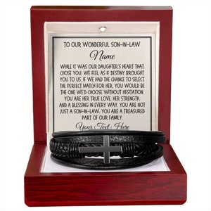 Gift for Son-in-Law Bracelet for Son In Law Personalized Custom Wedding Gift Ideas for Him Birthday Christmas Present Jewelry for Son In Law