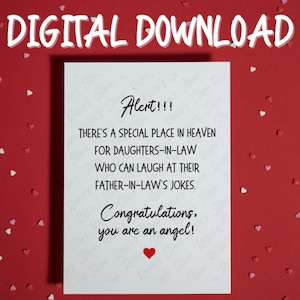 Regalo per il compleanno della nuora Biglietto di auguri stampabile per la nuora Carta di download istantaneo digitale per la moglie di suo figlio