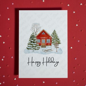 Happy Holidays Weihnachtskarte Blanko Grußkarte Weihnachtsgrusskarte Greeting Card Seasons Greeting Urlaubskarte Weihnachtsdeko