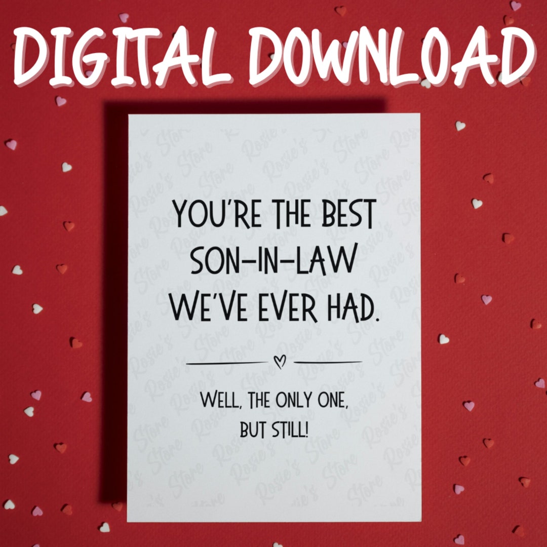 Best Son-in-law Gift Son in Law Printable Card Digital Download for ...
