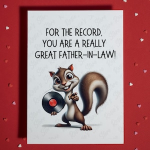 Cadeau pour beau-père, fête des pères, carte de voeux pour beau-père, joyeux anniversaire, carte de Noël, souvenir fait main, amoureux des écureuils