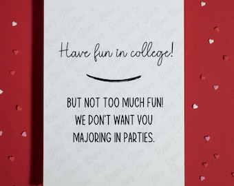 Regalo per il college • Biglietto d'auguri vuoto • Biglietto per il college • Andare al college • Biglietto umoristico • Andare al college • College • Regalo per il college in partenza