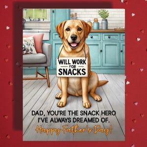 Vatertags-Grußkarte Labrador Retriever Hund Haustier-Liebhaber illustrierte Karten für beste Geschenkideen des Vaters Hund Papa Bonus Papa Stiefvater