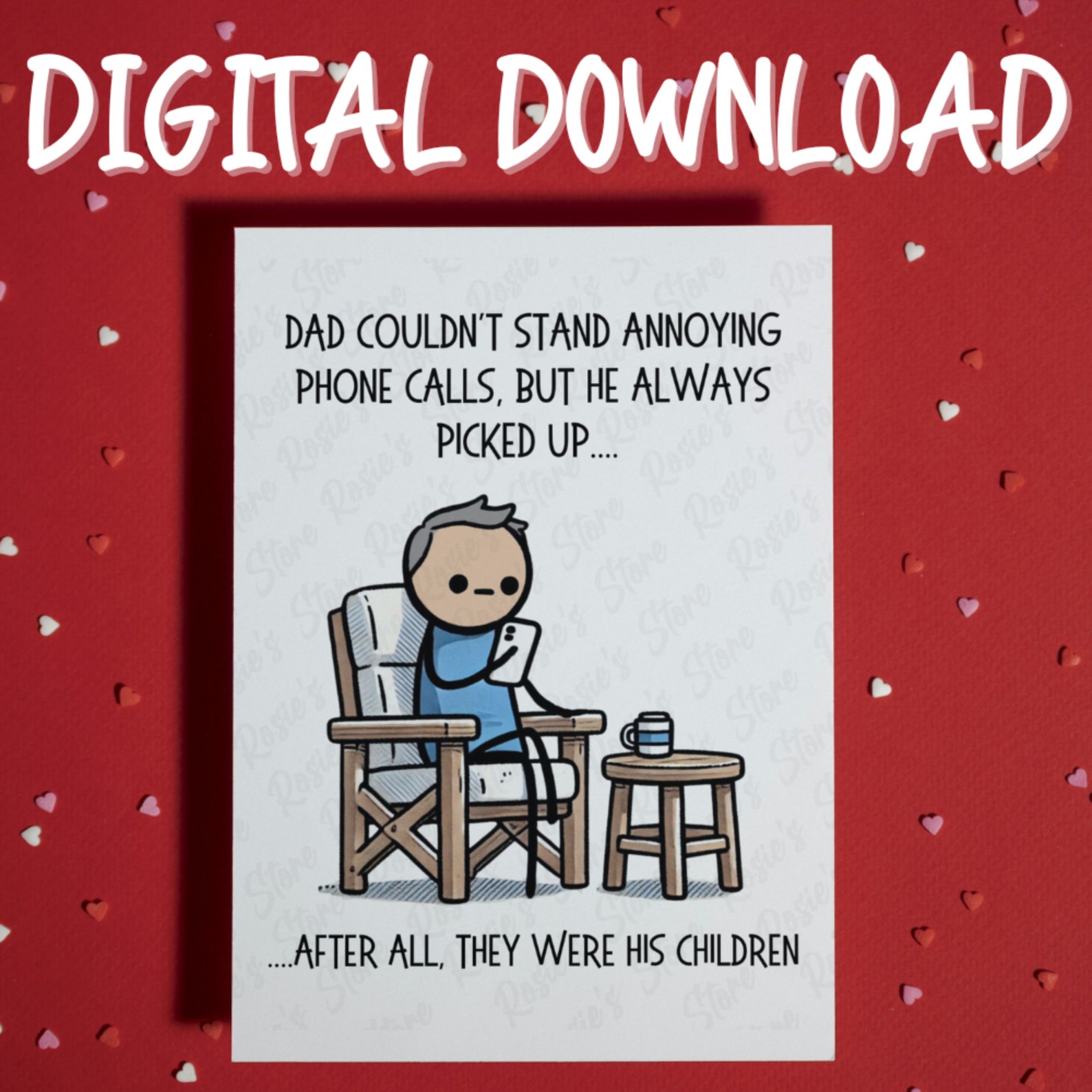 Funny Dad Birthday Father's Day Printable Card Digital Download From ...