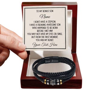 Bonus Son Personalized Gift for Stepson Bracelet Birthday Gift for Bonus Son Stepson Christmas Graduation Wedding Gift Ideas