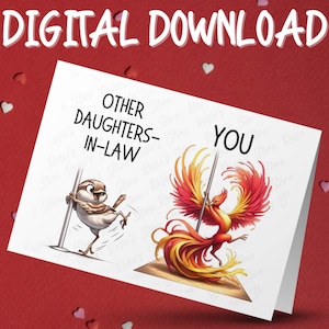 Geschenk für Schwiegertochter zum Geburtstag, druckbare Grußkarte, digitale Sofort-Download-Karte für Schwiegertochter für die Frau ihres Sohnes