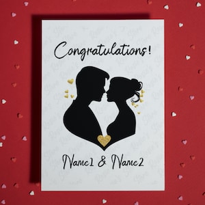 Carte de mariage personnalisée, carte de voeux vierge, carte de voeux pour couple de nouveaux mariés, carte de mariage de félicitations pour le marié et la mariée, personnalisée