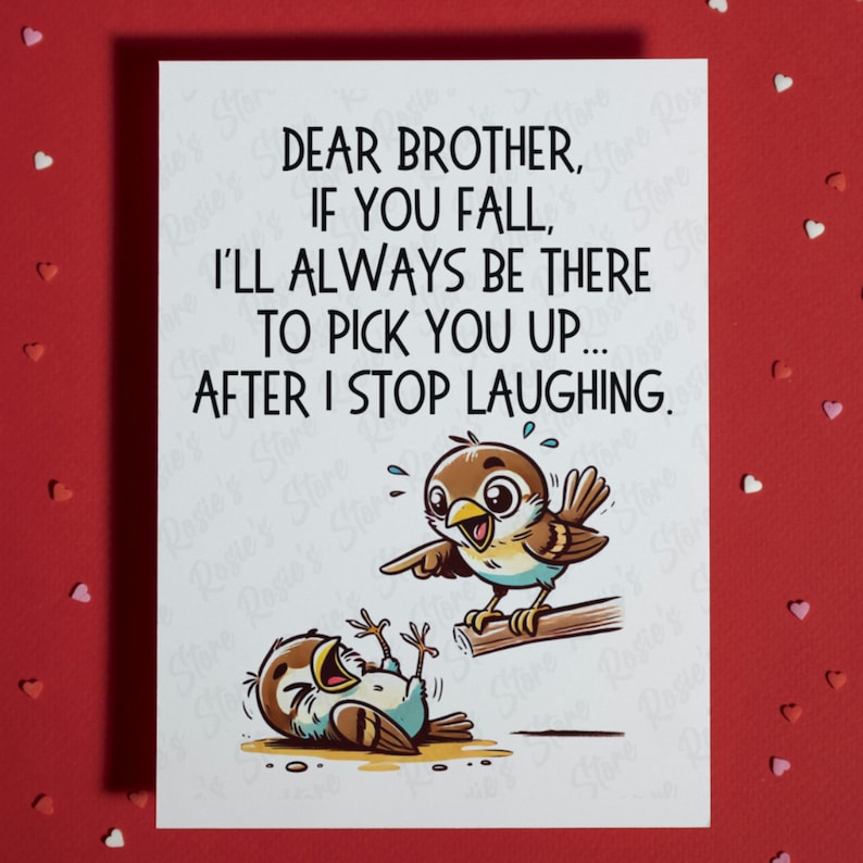Funny Card for Brother If You Fall Greeting Card Little or Big Bro ...