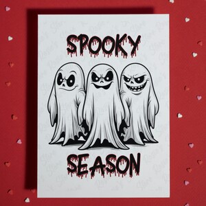 Carte de voeux vierge d'Halloween, joyeux Halloween, saison effrayante, invitation à une fête d'Halloween, carte faite main pour un ami, décoration d'automne