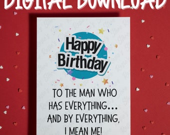 Funny Dad Birthday Printable Card Digital Download Happy Birthday from Kids Son Daughter Card for Best Dad Father Dad's birthday Gift Ideas