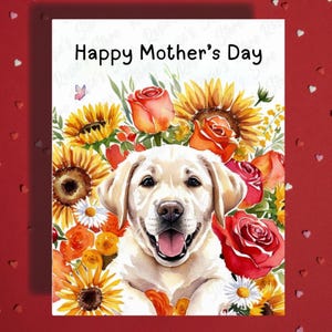 Muttertag Grußkarte Labrador Retriever Hund Haustierliebhaber Illustrierte Karten für Mama Mutter Hund Mama Bonus Mama Stiefmutter Geschenkideen Sie