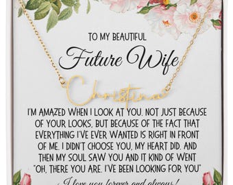 Future Wife Gift For Fiancee To my beautiful Future Wife Valentine's Day Anniversary Soul Mate Engagement Gift Ideas for her Bride to be