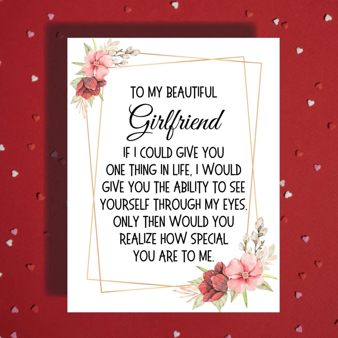 Romantic Card for Girlfriend, Personalized I Love You Card for Her ...