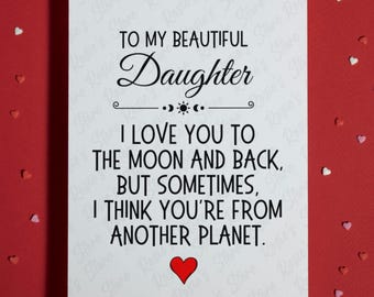 Daughter Gift from Mom or Dad Funny Greeting Card for Daughter Birthday Christmas College Going away card for her from Mother or Father