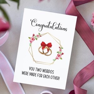 Biglietto di nozze divertente • Biglietto stampabile • Download digitale • Biglietto di fidanzamento • Regalo di fidanzamento • Appena sposato • Biglietto personalizzato • Congratulazioni fidanzati