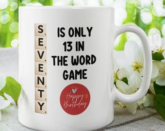Taza personalizada con regalo de 70 cumpleaños Tarjeta de 70 cumpleaños Feliz cumpleaños Taza de 50 cumpleaños Regalo de cumpleaños importante Regalo personalizado Regalo personalizado para