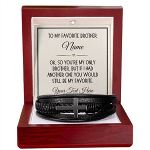 Custom Funny Gift for Brother from Sister or Brother Cross Bracelet Birthday Gift ideas for him Big brother Little brother Sibling Gifts