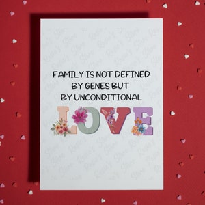 Adoptionskarte • Blanko Grußkarte • Liebe • Weihnachtskarte • Sentimentale Karte • Individuelle Karte • gemischte Familie • Adoptionstag Geschenk für die Familie