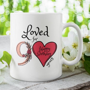 Cadeau 90e anniversaire Mug personnalisé Carte 90e anniversaire Joyeux anniversaire Mug 90e anniversaire Cadeau d'anniversaire important Cadeau personnalisé Cadeau personnalisé pour