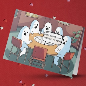 Lustige Grußkarte für Freund Co-worker Sie Ihn Geist Happy Halloween Geburtstag Weihnachten Geschenk Ideen Illustrierte Witz Humorvolle Karte