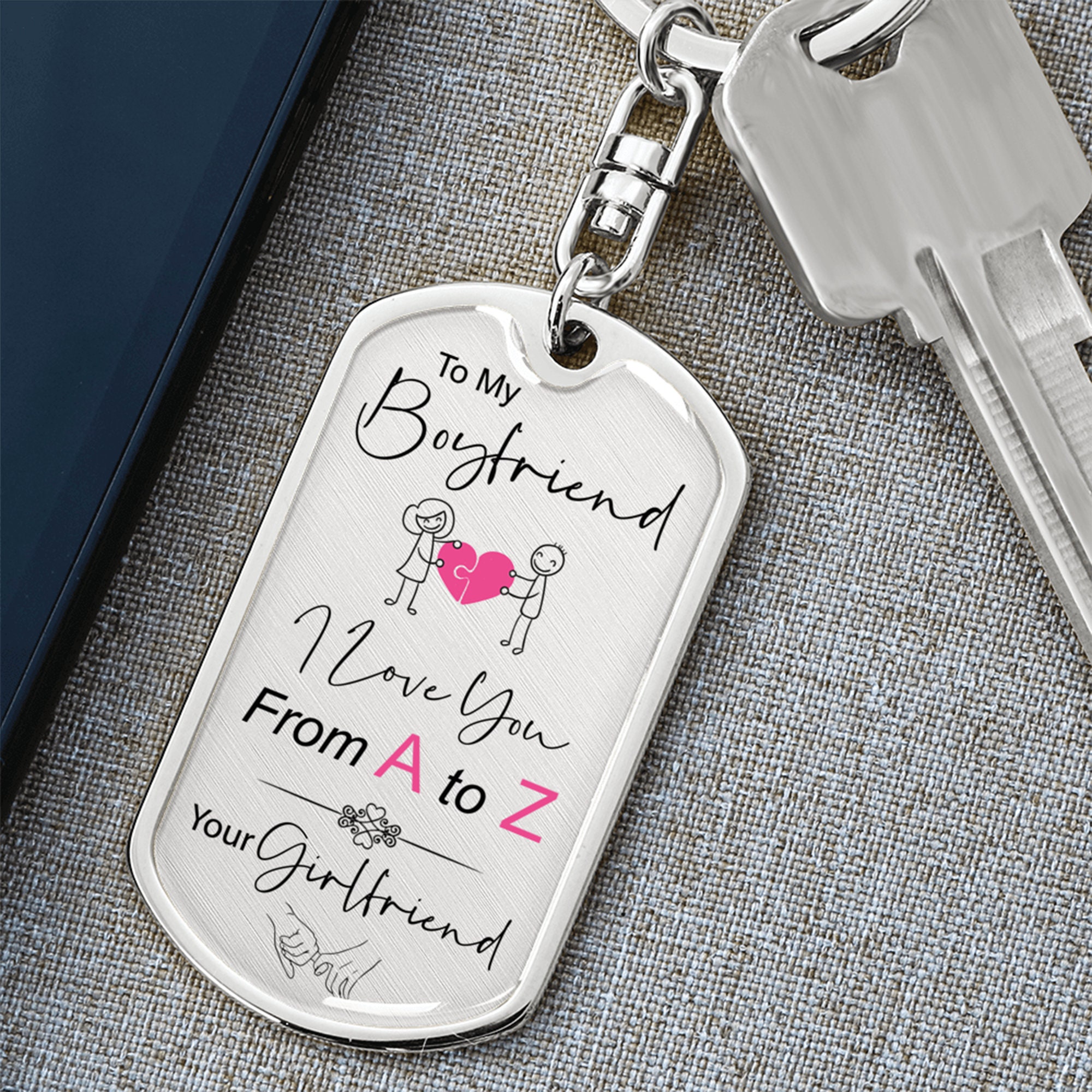 Personalized Keychain For Boyfriend I Love You From A to Etsy