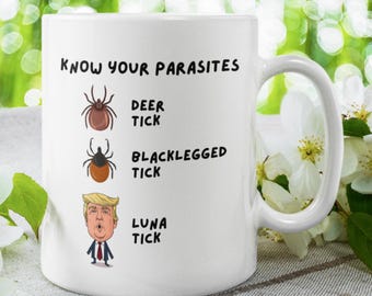 Know Your Parasites Coffee Mug: Anti Trump Political Humor