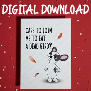 Funny Thanksgiving Card Digital Download Printable Holiday Turkey Greeting Card Invitation for Meal Dinner Party for Host Hostess Dog Lover
