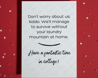 Regalo per il college • Biglietto d'auguri vuoto • Biglietto per il college • Andare al college • Biglietto umoristico • Andare al college • College • Regalo per il college in partenza
