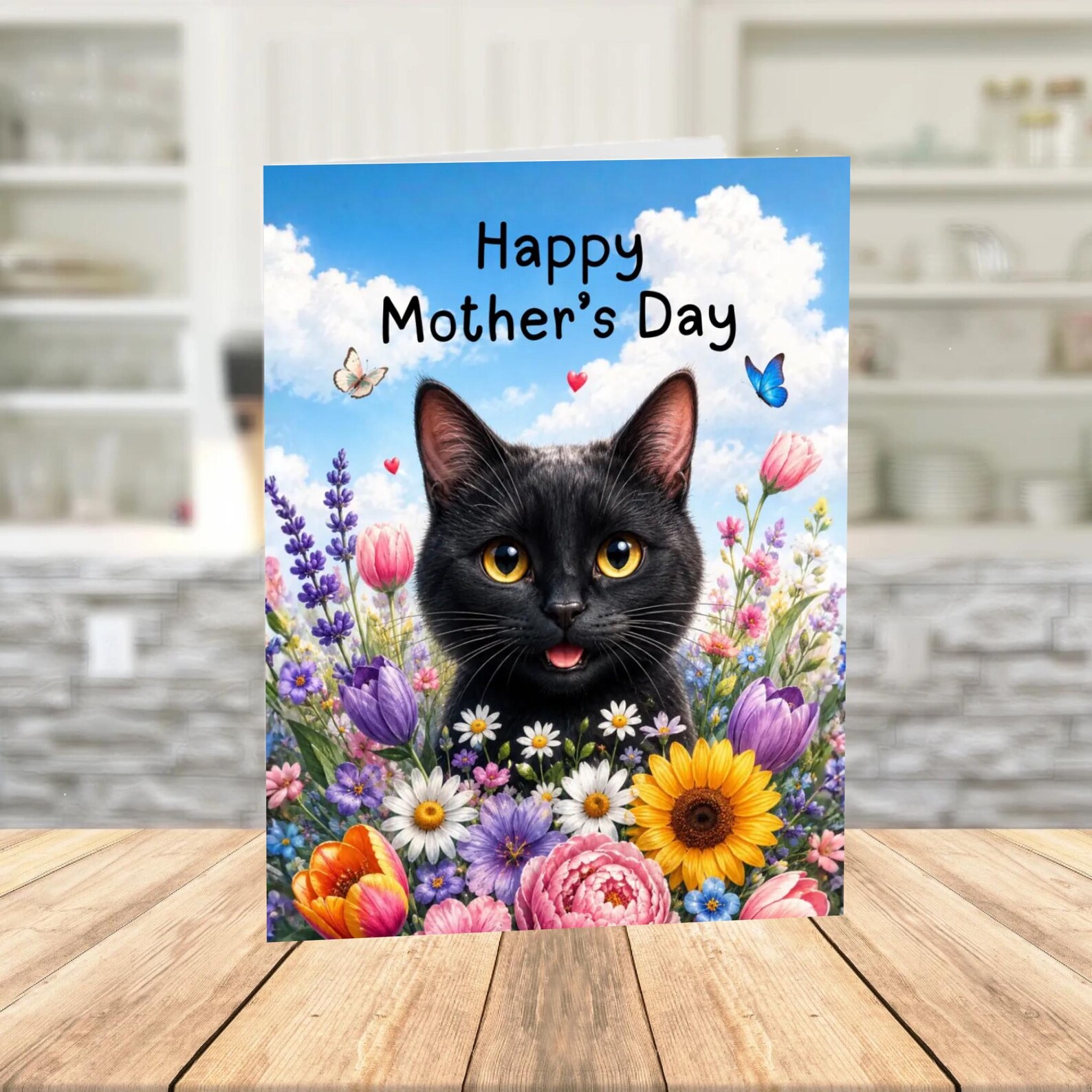 Printable Black Cat Mothers Day Card Cat Mom Digital Download - Etsy
