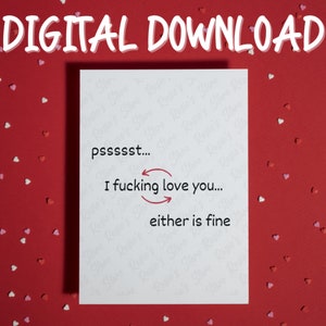Gift for Her Him Printable Card Digital Download Love Greeting Card For Husband Wife Boyfriend Girlfriend Valentines Day Birthday Couple