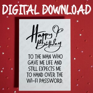 Lustiger Papa Geburtstagskarte druckbare Digitaler Download alles Gute zum Geburtstag von Kinder-Sohn-Tochter-Karte für die besten Geburtstags-Geschenkideen Ihres Vaters