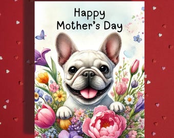 French Bulldog Mother's Day Birthday Card Dog Mom Greeting Card Frenchie Lover