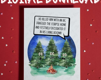 Carte imprimable de vacances de Noël drôle Téléchargement numérique Carte de Noël drôle Cartes-cadeaux de Noël Carte pour amis Cartes de Joyeux Noël