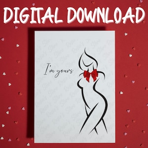 Cartão para impressão de aniversário sexy, download digital, aniversário, dia dos namorados para ele ou ela, namorado, marido, ideias de cartão de amor, presente para ele ou ela