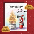 Funny Birthday Greeting Card Milestone Birthday 40th 50th 60th 70th 80th 90th Illustrated Cards for Best Him Her Best Friend Happy Birthday