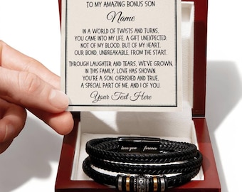 Bonus Son Personalized Gift for Stepson Bracelet Birthday Gift for Bonus Son Stepson Christmas Graduation Wedding Gift Ideas