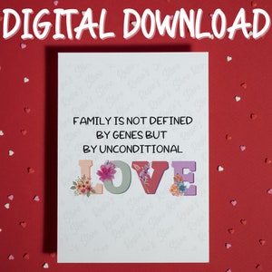 Adoptionskarte • Druckbare Karte • Digitaler Download • Liebe • Weihnachtskarte • Sentimentale Karte • Individuelle Karte • Patchwork-Familie • Pflegefamilie