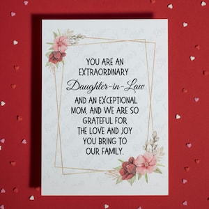 Cadeau pour belle-fille, vous êtes extraordinaire