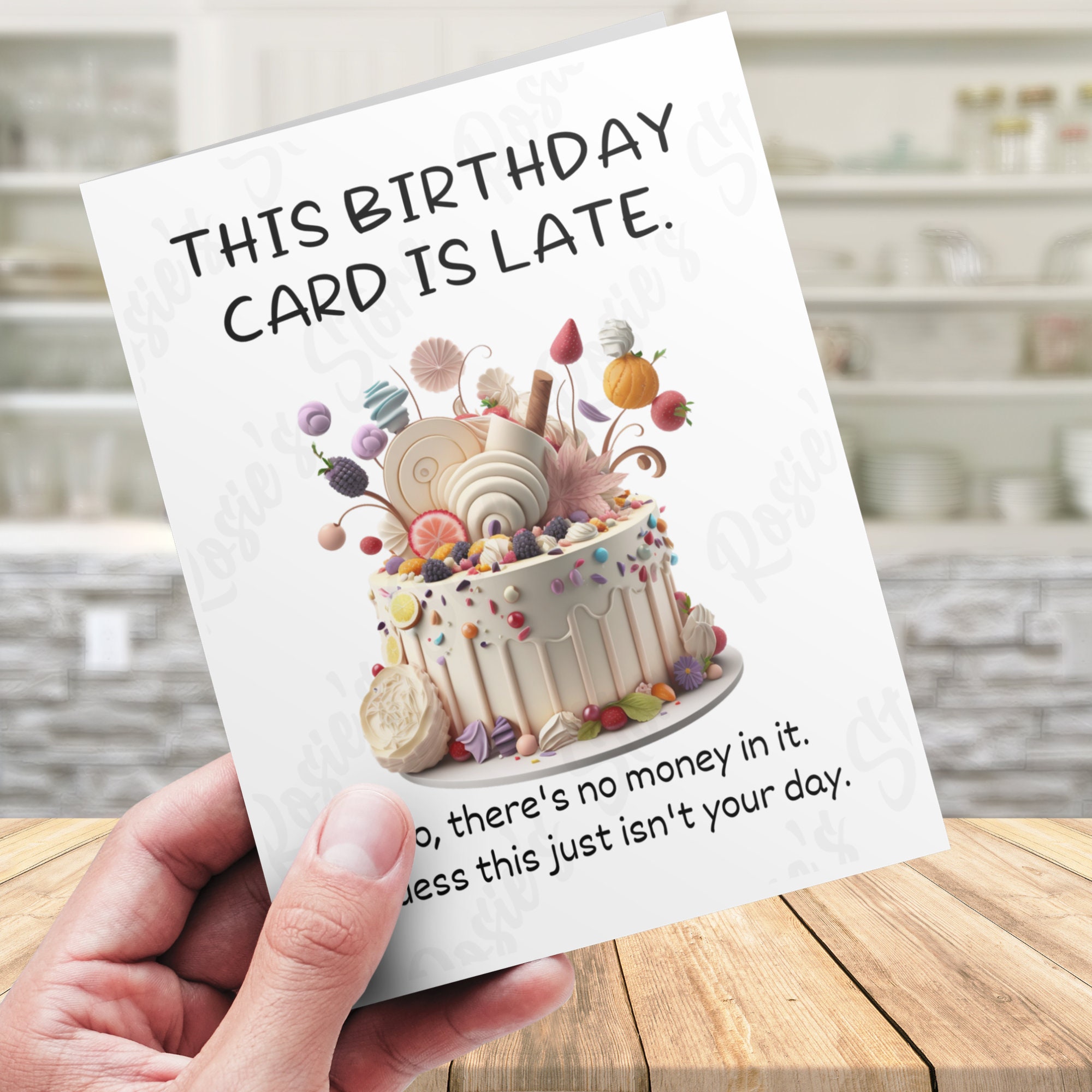 Funny Belated Birthday Cards • Printable Card • Digital Download • Late ...