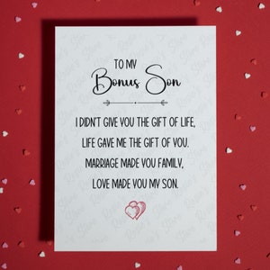 Bônus Filho Presente Enteado Cartão Em Branco Cartão De Felicitações Bônus Filho Presente Presente De Aniversário Para Bônus Filho Enteado Cartão De Natal Enteado Cartão Enteado Presentes Enteado
