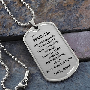 To My Grandson Gift • Gift For Grandson from Nana • To My Grandson Necklace • Personalized Gifts for Grandson • From Grandma •Keepsake Gifts